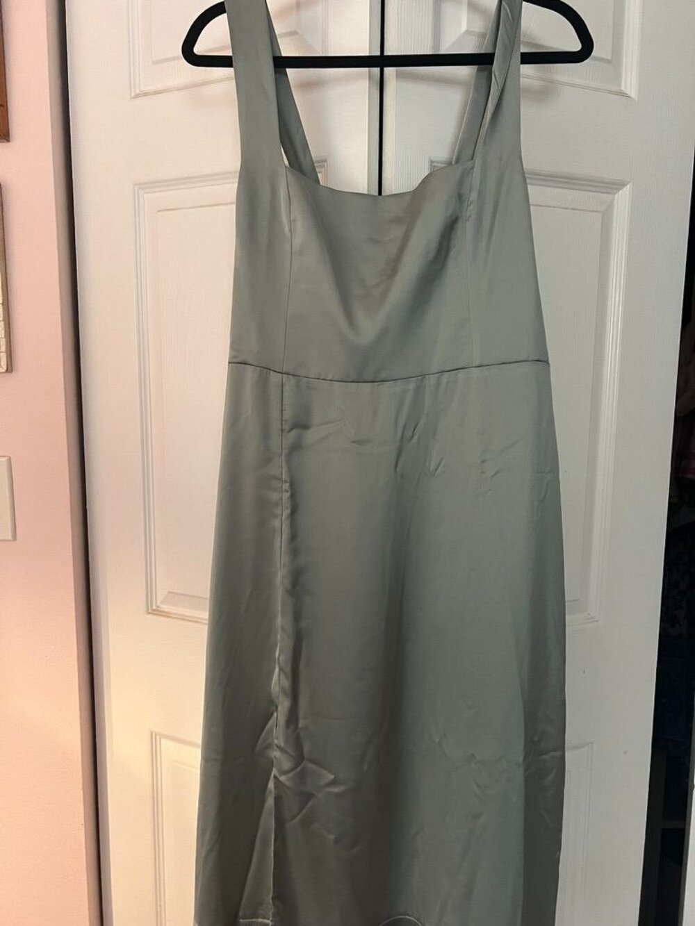 Mumu Weddings Sage Green Ruffle Hem Maxi Dress With Smocked Back Size XL NWT